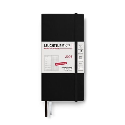 Leuchtturm1917 Weekly Planner Wallet siyah ajanda defter