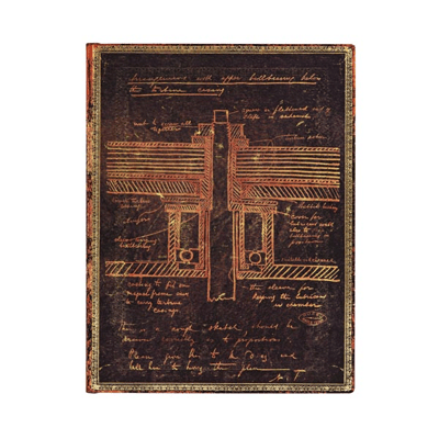 Paperblanks Tesla Sketch of a Turbine yumuşak kapak 18x23 çizgili defter