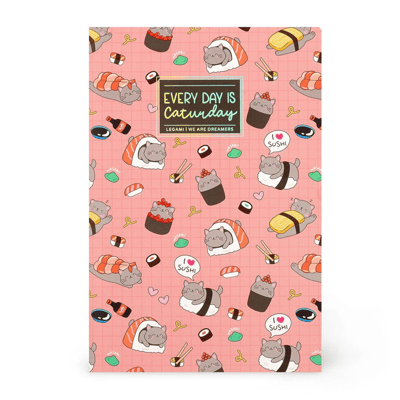Legami çizgili defter Quaderno Büyük Sushi Kedi
