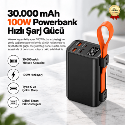 Powerbank 30.000 mAh 100W