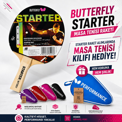 Butterfly 85003S Starter ITTF Onaylı Masa Tenisi Raketi
