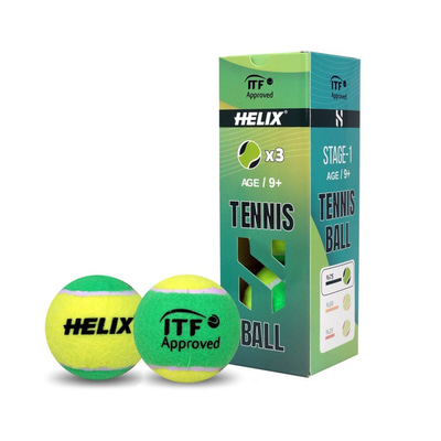 Helix Tenis Topu 9+ yaş 3lü HT-100 Yeşil TTF&ITF Onaylı
