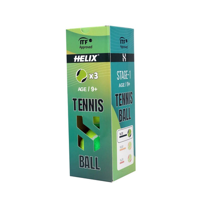 Helix Tenis Topu 9+ yaş 3lü HT-100 Yeşil TTF&ITF Onaylı
