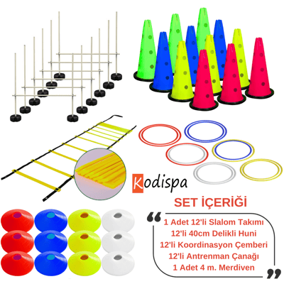 Kodispa Slalomlu 40cm Hunili Full Antrenman Seti