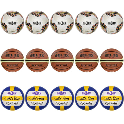 Selex Süper 5 li Set Basketbol - Futbol - Voleybol Topları