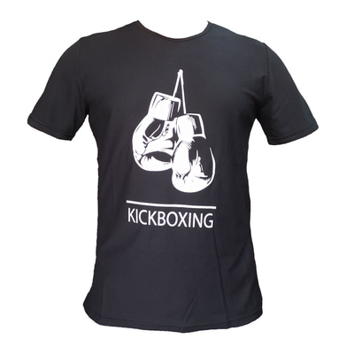 Suprem Penye Pamuklu Kickboxing Tişört Siyah