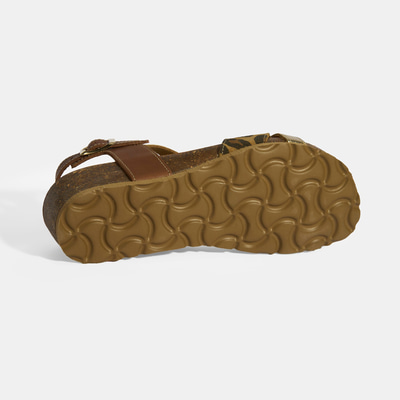  Leopar Kadın Toka Detaylı Nubuk Sandalet