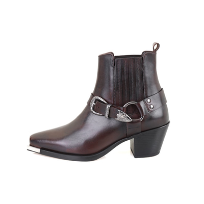 Aadhya Kahve Kadın Topuklu Deri Kovboy Botu