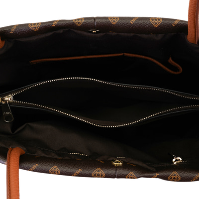 Abelard Kahve Kadın Monogram El Çantası