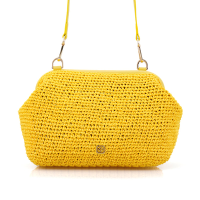 Abram Sarı Kadın Clutch Omuz Çantası