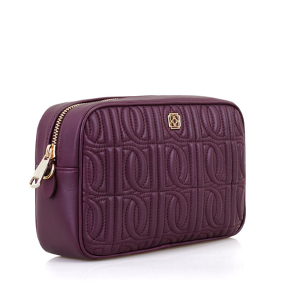 Abrama Bordo Kadın Monogram Kapitone Deri Postacı Çantası