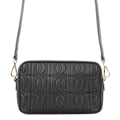 Abrama Siyah Kadın Monogram Kapitone Deri Postacı Çantası