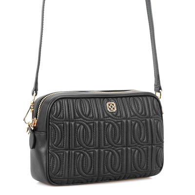 Abrama Siyah Kadın Monogram Kapitone Deri Postacı Çantası