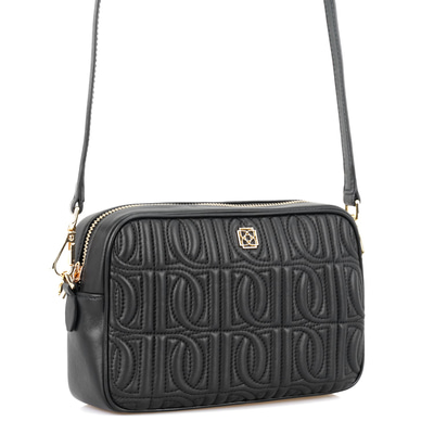 Abrama Siyah Kadın Monogram Kapitone Deri Postacı Çantası