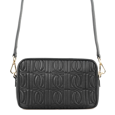 Abrama Siyah Kadın Monogram Kapitone Deri Postacı Çantası