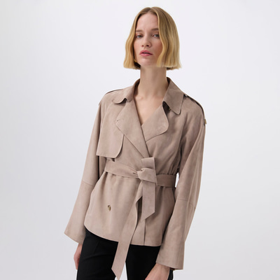 Abree Bej Kadın Süet Deri Ceket