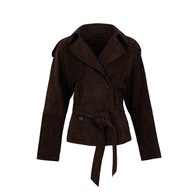 Abree Kahve Kadın Süet Deri Ceket