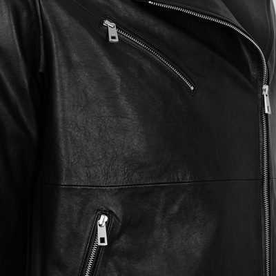 Abriana Siyah Kadın Deri Biker Ceket