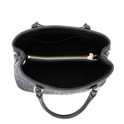 Absola Siyah Kadın Monogram Kapitone Deri Omuz Çantası