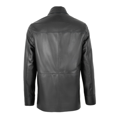 Achak Siyah Erkek Blazer Deri Ceket