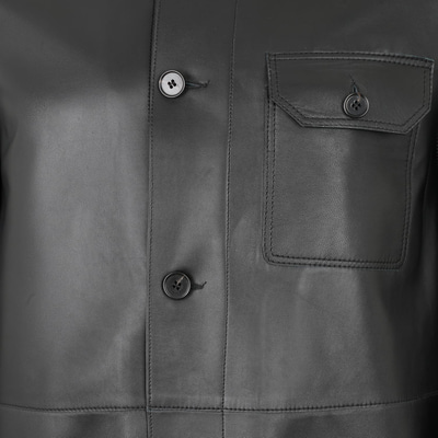 Achak Siyah Erkek Blazer Deri Ceket