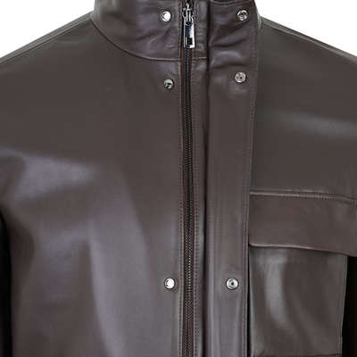 Adahy Kahve Erkek Deri Mont