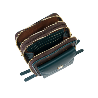 Adele Yeşil Monogram Deri Telefon Çantası