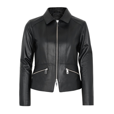 Adelie Siyah Kadın Deri Mont