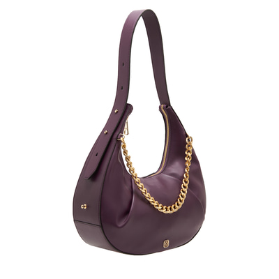 Aden Bordo Kadın Zincir Detaylı Deri Omuz Çantası