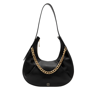 Aden Siyah Kadın Zincir Detaylı Deri Omuz Çantası