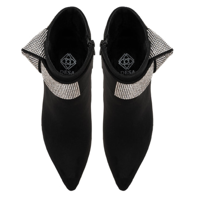 Adrian Siyah Kadın Taşlı Topuklu Bot