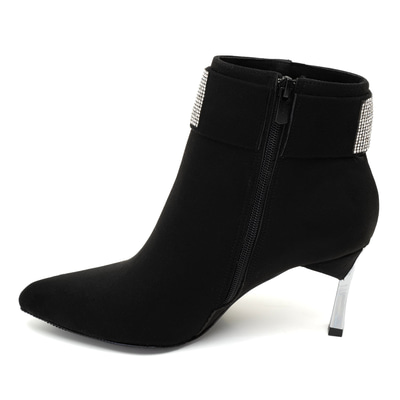Adrian Siyah Kadın Taşlı Topuklu Bot