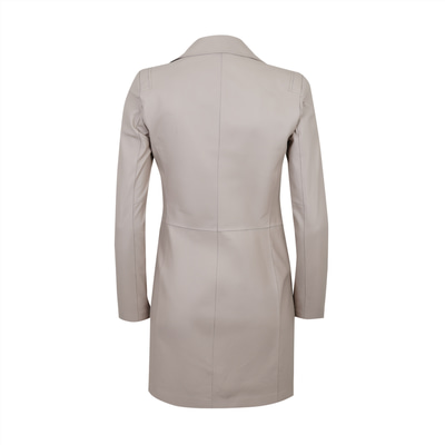 Adrina Krem Kadın Deri Trençkot