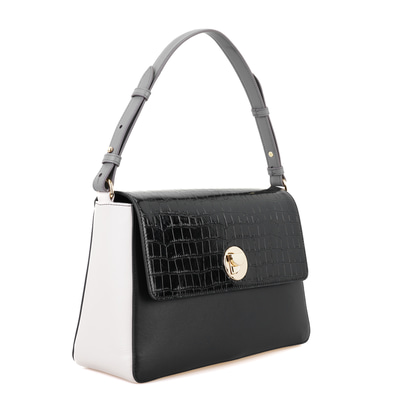 Afrooz Siyah Kadın Kroko Baskılı Deri Omuz Çantası