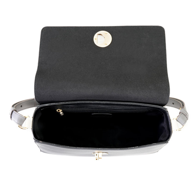 Afrooz Siyah Kadın Kroko Baskılı Deri Omuz Çantası