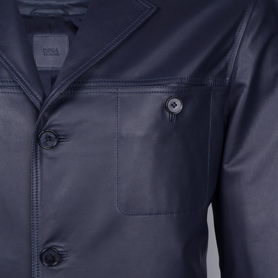 Ahanu Antrasit Erkek Deri Blazer Ceket