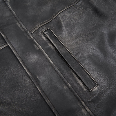 Aibel Siyah Erkek Deri Ceket