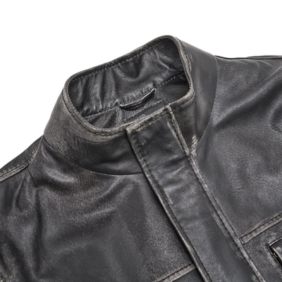 Aibel Siyah Erkek Deri Ceket