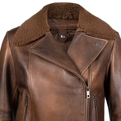 Aira Kadın Vintage Deri Biker Ceket