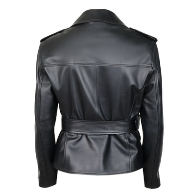 Akela Siyah Kadın Deri Biker Ceket