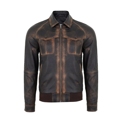 Akon Kahve Erkek Vintage Deri Mont