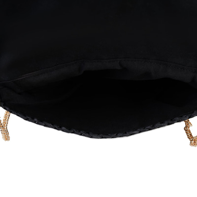 Alaina Siyah Kadın Hasır Omuz Çantası