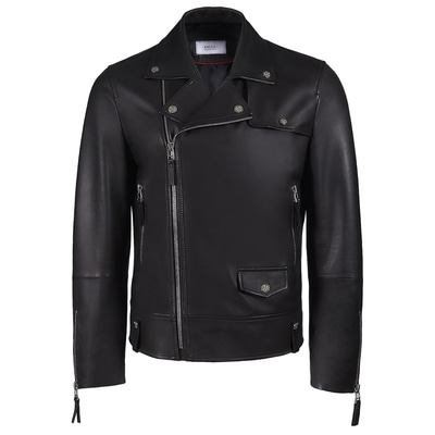 Alanzo Erkek Baskılı Biker Deri Mont