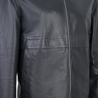 Alanzo Gri Erkek Çift Taraflı Bomber Deri Ceket