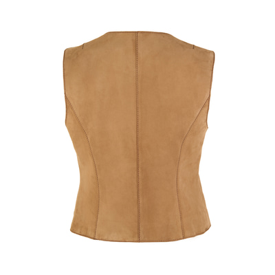 Alaqua Kahve Kadın Süet Deri Yelek