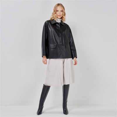 Aldene Kadın Deri Oversize Ceket