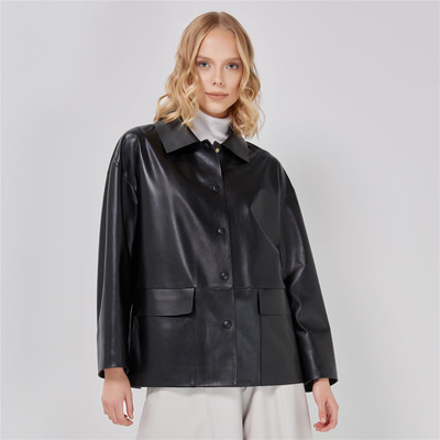 Aldene Kadın Deri Oversize Ceket