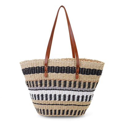 Aleah Bej Kadın Hasır Omuz Çantası