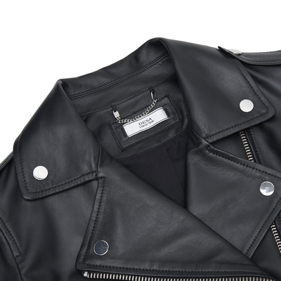 Aletta Siyah Kadın Biker Deri Ceket