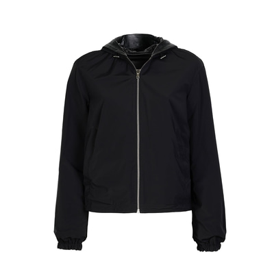 Alette Siyah Kadın Çift Taraflı Bomber Deri Ceket